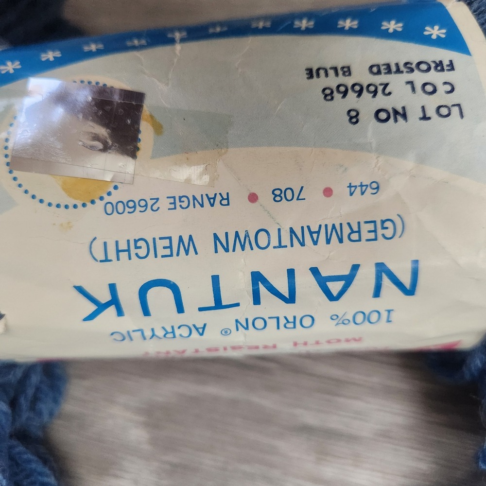 Vintage Penneys Frosted Blue Nantuk Yarn 8oz Germantown Weight Orlon Acrylic - Picture 11 of 12